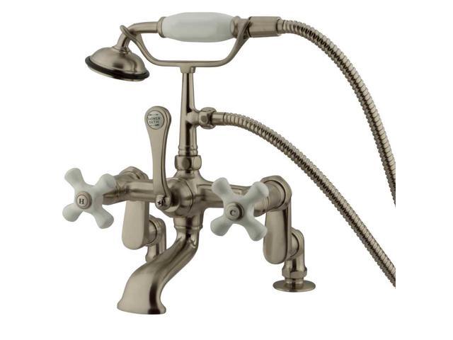 Kingston Brass Cc659T8 Clawfoot Tub Filler With Hand Shower - Brushed Nickel Finish