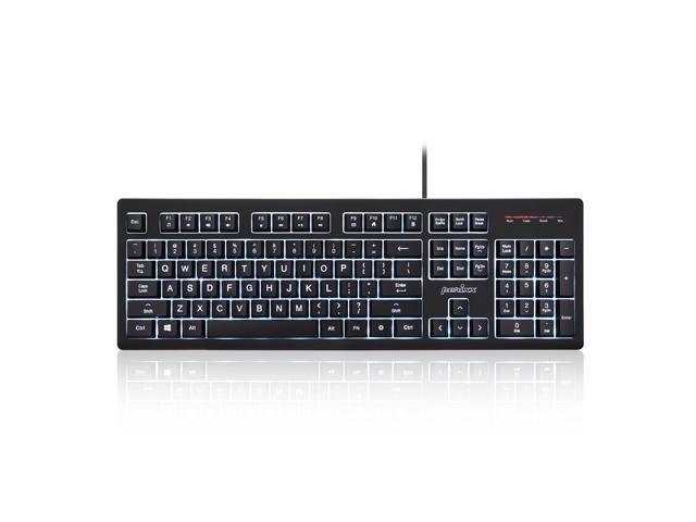 Perixx PERIBOARD-329 Wired USB Backlit Keyboard X Type Scissor Keys with 19 Anti-Ghosting Keys Adjustable 7-Color Illuminated LED