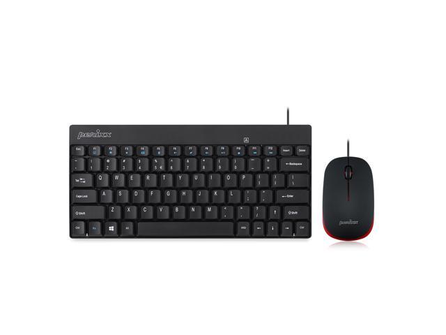 Perixx PERIDUO-212 Wired Keyboard and Mouse - 12 Multimedia Hot Keys - Black