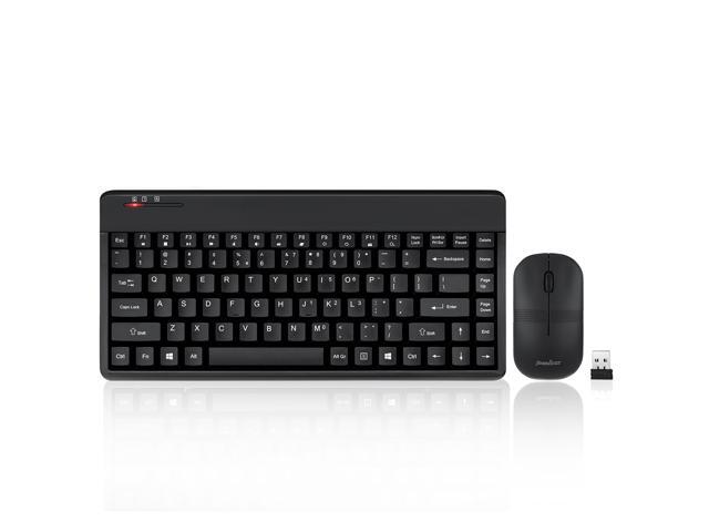 Perixx PERIDUO-609B Wireless Mini Keyboard and Mouse Set - Black - US English Layout