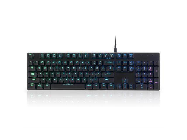 Perixx PERIBOARD-328 Full-Size Mechanical Keyboard with Kailh Low Profile Brown Switch RGB Backlighting Black