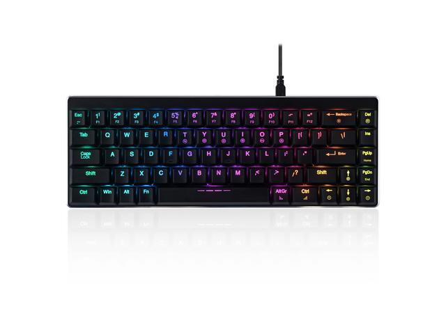 Perixx PERIBOARD-428 Mini Mechanical Keyboard with Kailh Low Profile Brown Switch RGB Backlighting Black