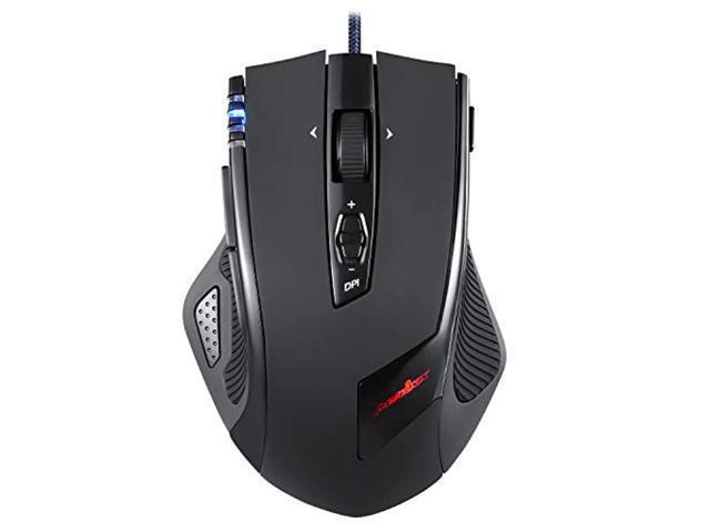 Perixx MX-2000B Ergonomic Laser Gaming Mouse 11 Programmable Buttons Adjustable Weight Cartridge Customizable LED Colors 500 to 5000 DPI