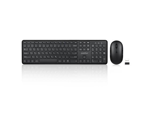 Perixx PERIDUO-610B Wireless Keyboard and Mouse Combo Set - Silent Scissor Keys & Clicks - Full-Size Chiclet Design -Black - US English Layout