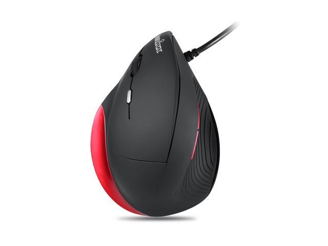 Perixx PERIMICE-518 Wired Left Hand Mouse - Ergonomic Vertical Mouse- 5 Programmable Buttons - Optical 1000/1600 DPI - Large Left Hand