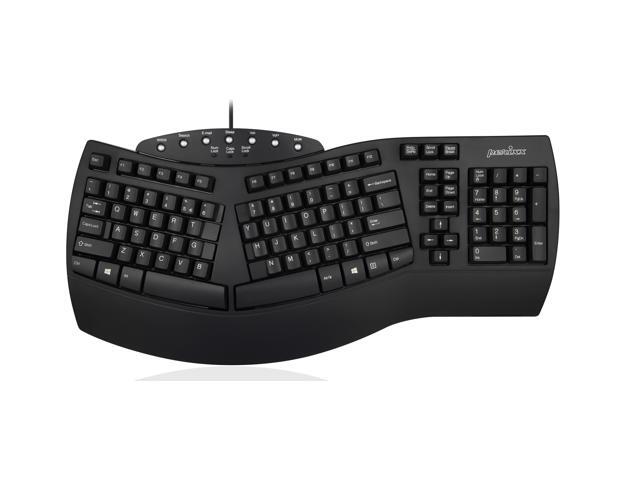 Perixx PERIBOARD-512 Wired Ergonomic Natural Split Keyboard with 7 Multimedia Keys Black