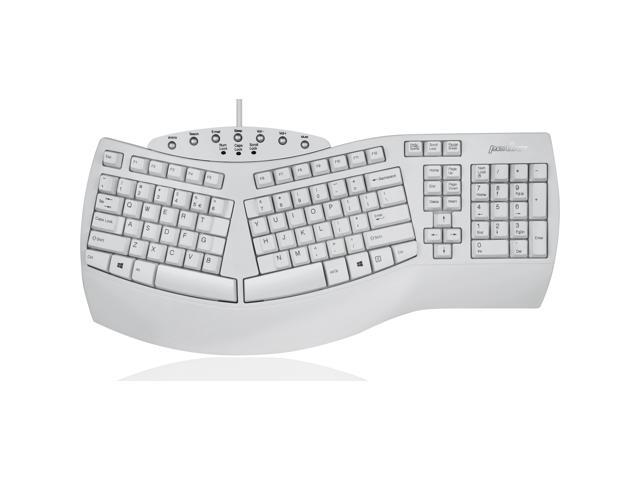 Perixx PERIBOARD-512 Wired Ergonomic Natural Split Keyboard with 7 Multimedia Keys White