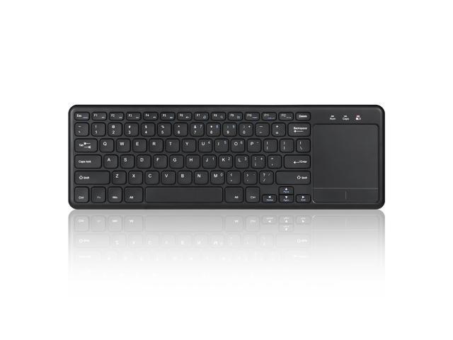 Perixx PERIBOARD-716 III Wireless 24GHz Keyboard with Touchpad Silent Scissor Keys Trackpad Keyboard with Power Switch and USB Receiver Black