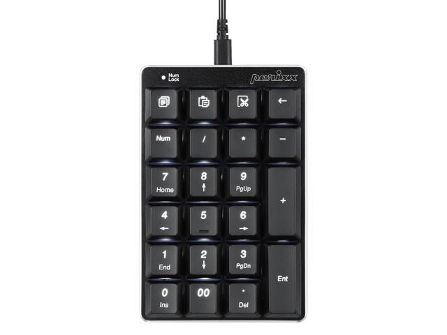Perixx PERIPAD-303 Wired USB Backlit Mechanical Numeric Keypad Kailh Brown Switch Illuminated Number Keypad with Office Shortcut Keys Full Size