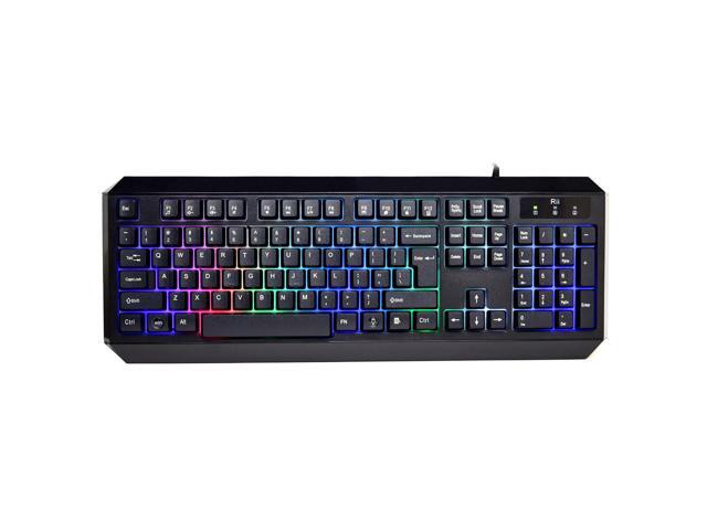 Rii RK300 Rainbow RGB Backlit Gaming Keyboard 104 Keys USB Wired Multimedia Keyboard for Gaming