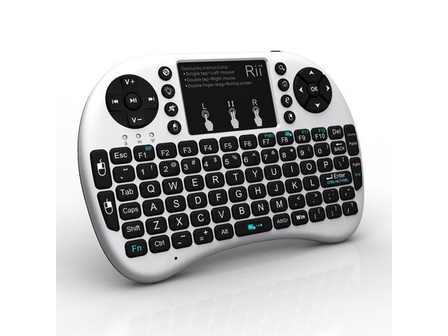 Rii i8+ Mini Bluetooth Keyboard with Touchpad & QWERTY Keyboard Backlit Portable Wireless Keyboard for Smartphones