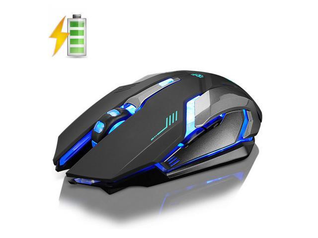 X7 Wireless Rechargeable Game Mouse Silent LED Backlit 24G USB Gaming Mouse 7 Color