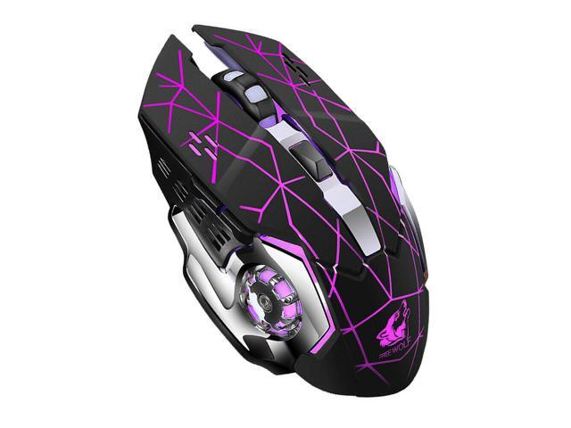 Wireless Rechargeable Game Mouse Silent Illuminated Mechanical 1800 DPI 24G USB Mouse 7 Color