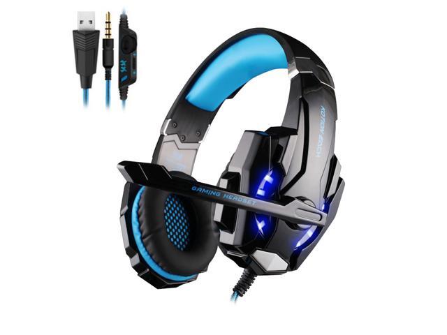 G9000 Stereo Gaming Headset for PS4 PC Xbox One Controller Noise Cancelling Over Ear Headphones with Mic Bass Surround LED Light for Laptop