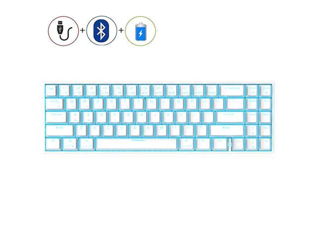 RK71 71 Keys Mechanical Gaming Keyboard Wired/Wireless Bluetooth Portable 70% LED Backlit Gaming/Office Keyboard with Stand-Alone Arrow Keys for