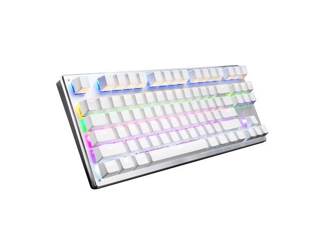 Bluetooth Mechanical Gaming Keyboard with LED Backlit 87 Anti-Ghosting Key Wired/Wireless USB Receiver Rechargeable Keyboard for PC Mac Gamer