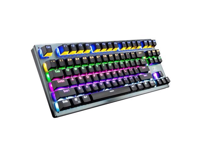 Bluetooth Mechanical Gaming Keyboard with LED Backlit 87 Anti-Ghosting Key Wired/Wireless USB Receiver Rechargeable Keyboard for PC Mac Gamer