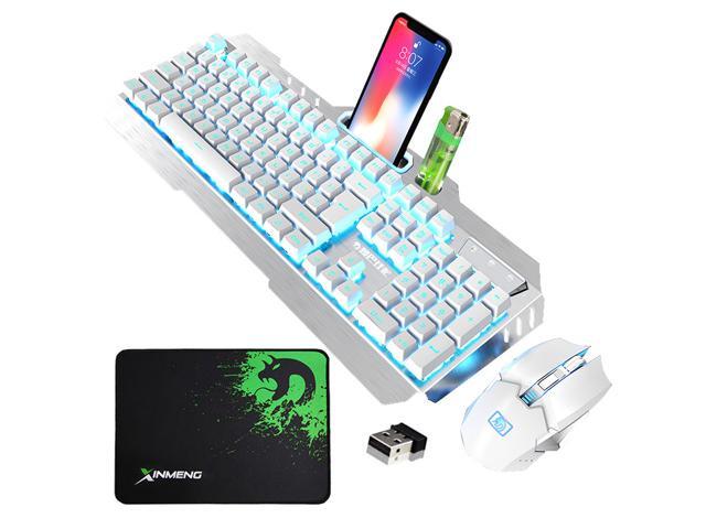 Wireless Gaming Keyboard And Mouse Set Rechargable Backlit Mechanical Feel Waterproof Metal Panel Keyboard Mouse for Laptop PC Gamer
