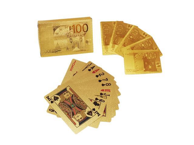 24K Karat Gold Foil Plated Poker Playing Card with Certificate EU Pattern