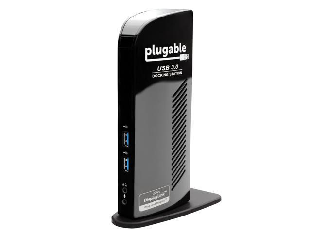 Plugable USB 30 Universal Laptop Docking Station Dual Monitor for Windows and Mac (Dual Video: HDMI and DVI/VGA/HDMI Gigabit Ethernet Audio 6