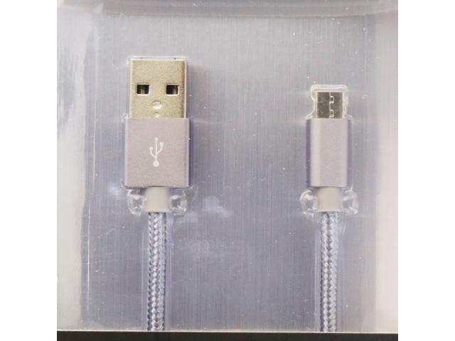Just Wireless Braided 6-Foot Micro-USB to USB Charge and Sync Cable - Gray