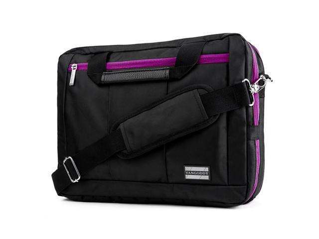 VanGoddy El Prado Three in One Backpack Briefcase and Messenger Bag for 15 to 173 inch Laptops - Black/Magenta