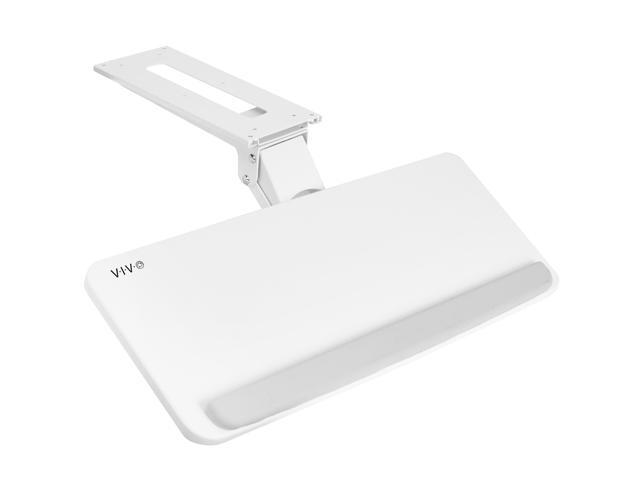 VIVO White Adjustable Computer Keyboard & Mouse Platform Tray Under Table Desk Mount (MOUNT-KB03W)