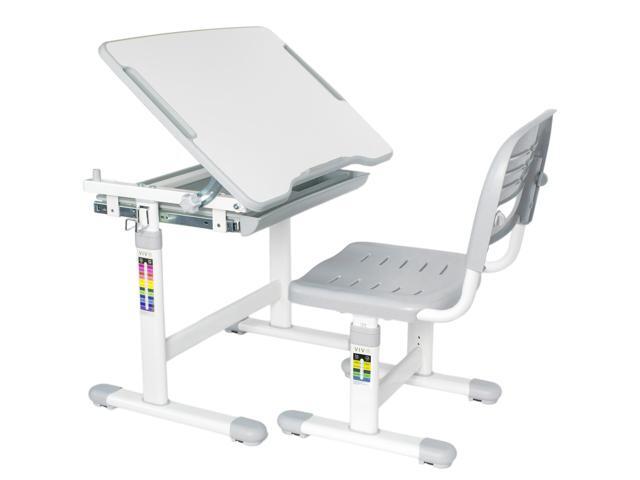 VIVO Height Adjustable Childrens Desk & Chair Kids Interactive Work Station Grey (DESK-V201G)