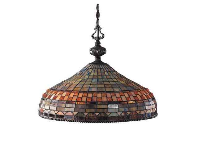 Elk Lighting Jewelstone 3-Light Pendant in Classic Bronze - 611-CB
