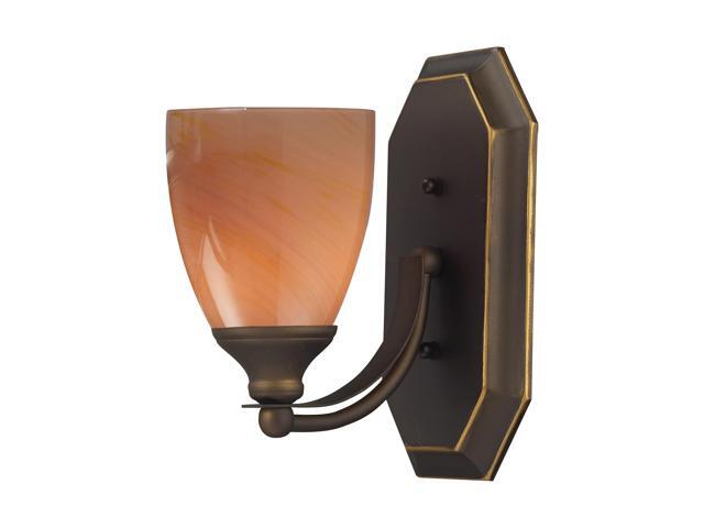 Elk Lighting Vanity 1 Light Vanity in Aged Bronze and Sandy Glass - 570-1B-SY