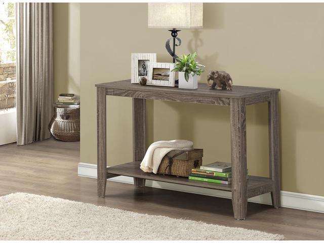 Monarch Specialties Dark Taupe Reclaimed-Look Sofa Console Table I 7915S
