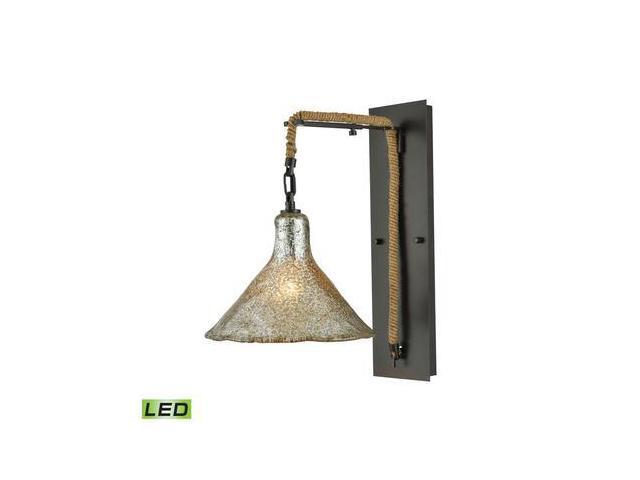 Elk Lighting Hand Formed Glass 1 Light LED Wall Sconce In Oil Rubbed Bronze 1043
