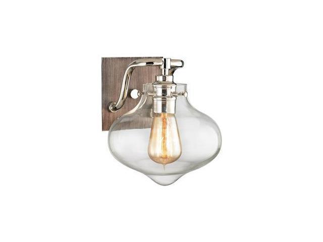 Elk Lighting Kelsey 1 Light Vanity In Weathered Zinc With Polished Nickel Accent