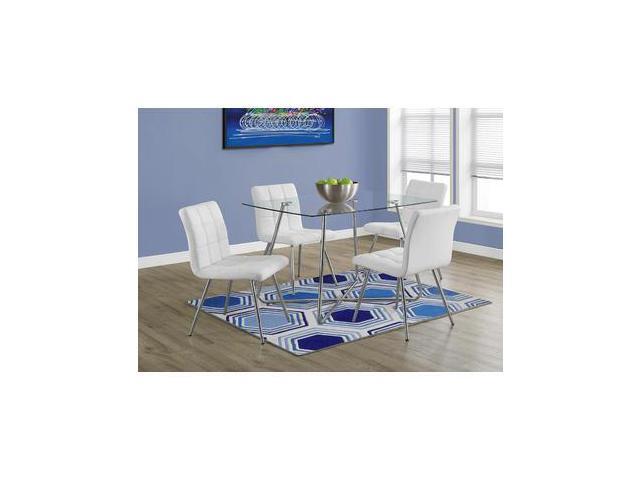 Monarch Specialties Dining Table In Chrome With 8mm Tempered Glass
