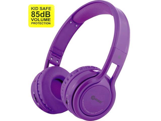 Contixo KB-2600 Kid Safe 85dB Over The Ear Foldable Wireless Bluetooth Headphone with Volume Limiter Built-in Micro Phone Micro SD Card Music