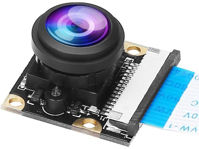 Raspberry Pi 4 3 B + Camera Module with 222 Fov Fisheyes Wide Angle 5MP Webcam 1080p Sensor OV5647 for Raspberry Pi Model A/B/B+ RPi 2B Pi 3 B+