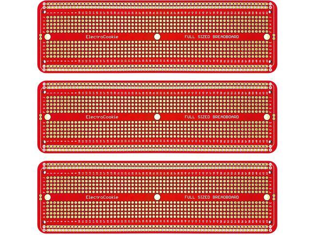 ElectroCookie PCB Prototype Board Large Solderable Breadboard for Electronics Projects Compatible for DIY Arduino Soldering Projects Gold-Plated