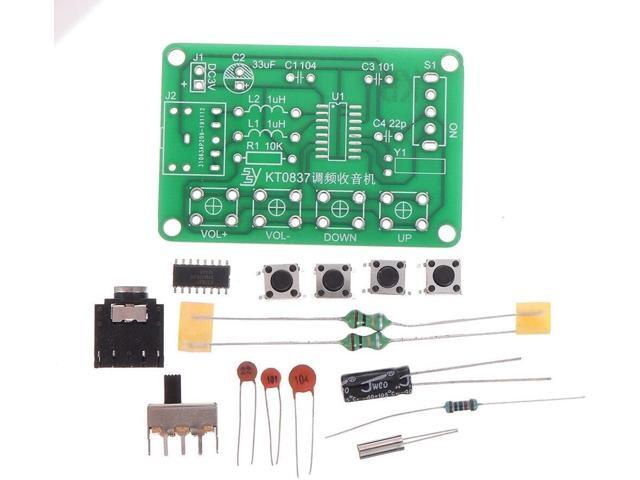 NKIE DIY 5 Pieces of SSY Components + PCB Board + 2 Battery Boxes Kt0837 Fm Radio Kit Electronic DIY Production Kit Training Welding Parts Assembly