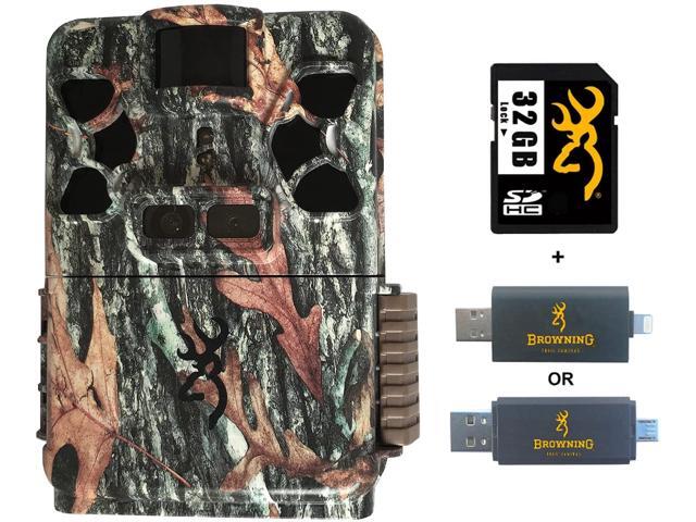 Browning Trail Cameras Recon Force Patriot FHD Trail Camera with 32 GB SD Card and SD Card Reader for iOS/SD Card Reader for Android
