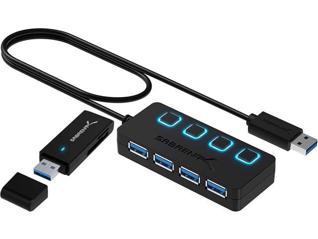 Sabrent 4-Port USB 30 Hub + USB 30 Micro SD & SD Card Reader