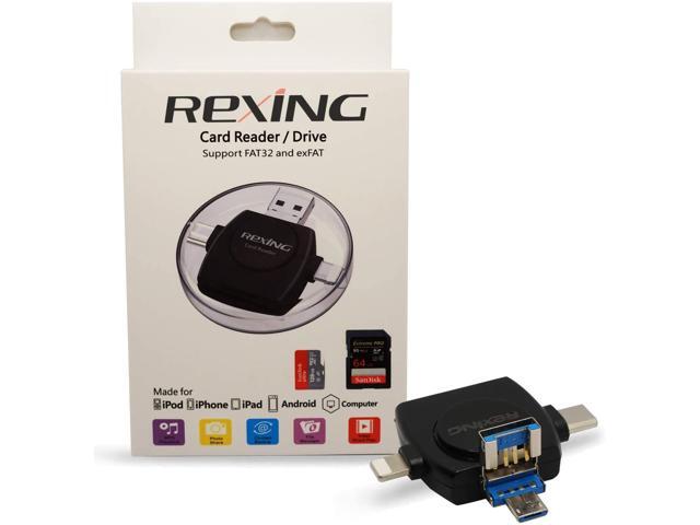 Rexing Trail Camera Card Viewer 4-in-1 Binoculars SD Card Reader for iOS and Android Micro SD/TF Card Adapter to View Game Camera Photos and