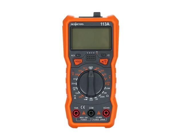 RICHMETERS RM113A NCV Digital Multimeter 2000 Counts HFE AC/DC Voltage Measuring Meter with Magnetic Suction Flash Light Backlight Large Screen