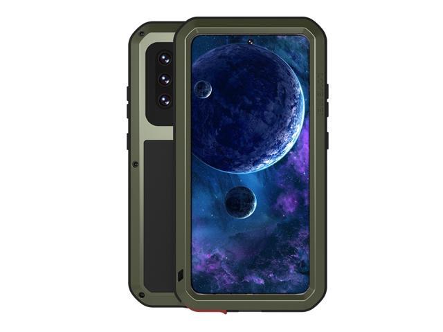 LOVEMEI Luxury Dirt-resistant Anti-knock Metal Aluminum Cases Cover with Gorilla Glass for Samsung Galaxy A52 Heavy Duty Protection (Army Green)