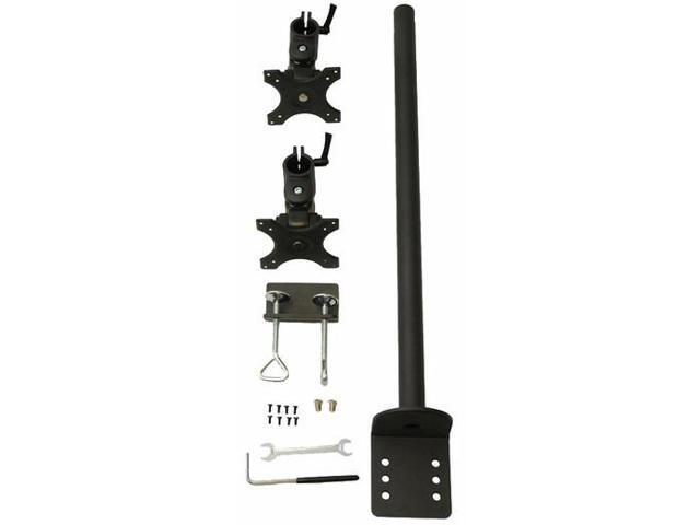 Dual Monitor Vertical Stand Desk Mount Adjustable Complete Kit Up to 27'