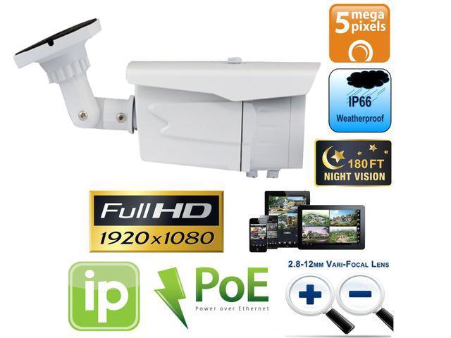 2592P 5MP IP66 PoE IP 72IR LED ONVIF Home Surveillance Security Camera Varifocal 