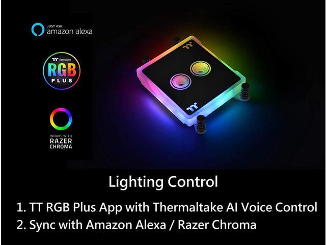 Thermaltake Pacific W6 168 Million Color RGB Alexa Razer Chroma Syncable AMD Ryzen Threadripper TR4 Full Coverage CPU Water Block CL-W225-CU00SW-A