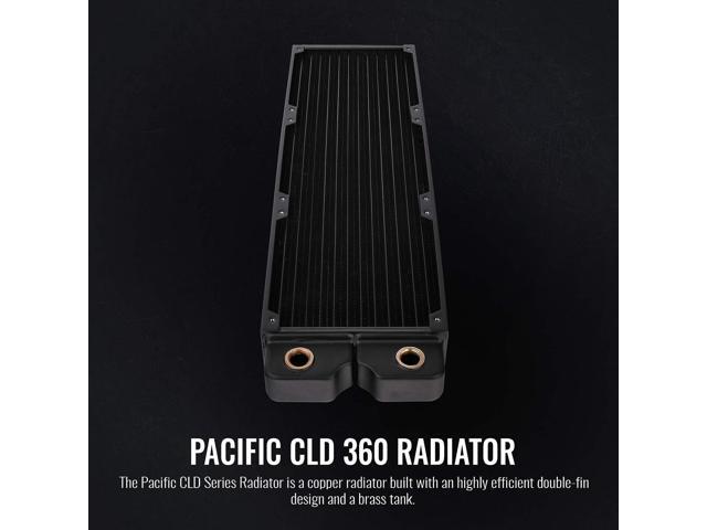 Thermaltake CL-W192-CU00BL-A Pacific CL480 ラジエーター/フル銅/G1/4インチスレッド - ブラック Thermaltake Pacific DIY Liquid Cooling System CL480 64mm Thick