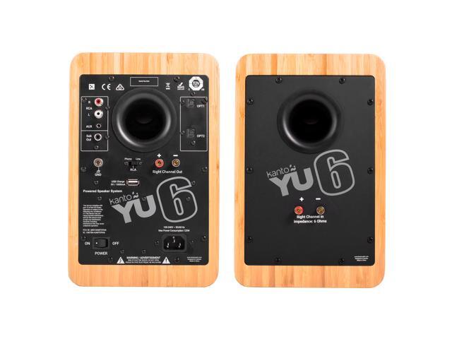 Kanto YU6 Powered Speakers with Bluetooth® and Phono Preamp Bamboo