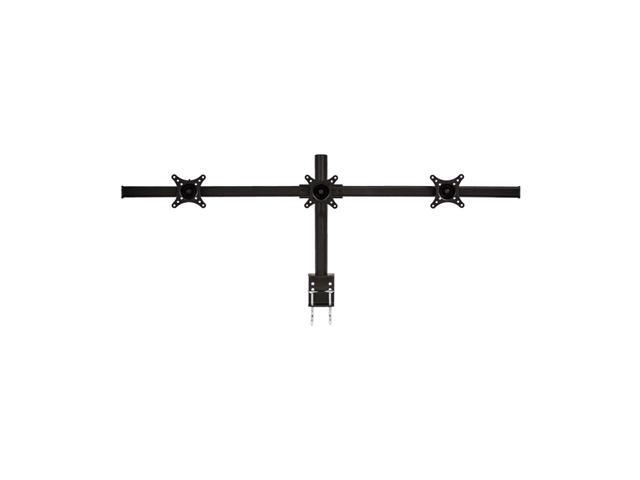 NavePoint Triple LCD Monitor Curved Mount Stand C-Clamp With Adjustable Tilt Holds 3 Monitors Up To 24-Inches Black