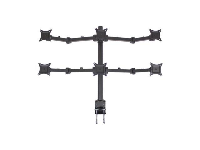 NavePoint Hex LCD Monitor Desk Mount Stand Heavy Duty Adjustable 6 Screens upto 24-Inches Black